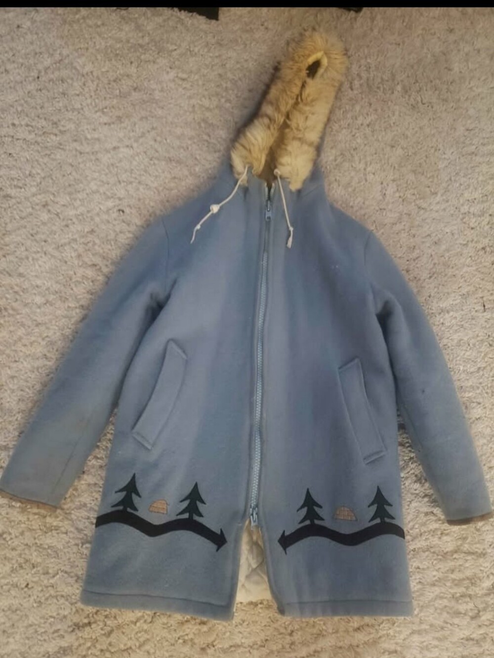 Vintage Hudsons Bay Blue Wool Coat and shell women's